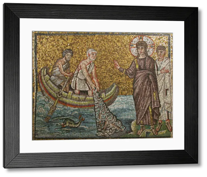 Framed Print : Miraculous Draught of Fishes, Byzantine, early 20th century Framed Print : Miraculous Draught of Fishes, Byzantine, early 20th century