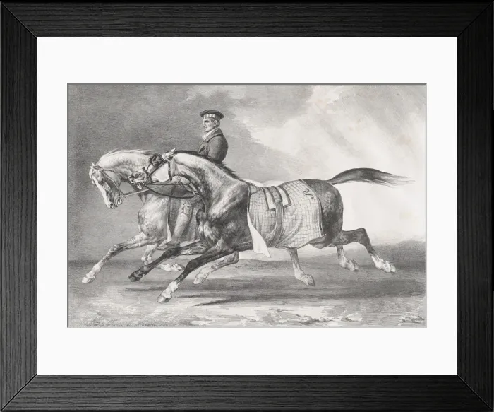Framed Print : Two Dappled-Grey Horses Being Exercised, 1822. Creator: Theodore Gericault Framed Print : Two Dappled-Grey Horses Being Exercised, 1822. Creator: Theodore Gericault