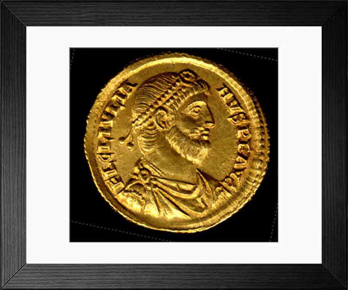 Framed Print : Gold Solidus of Julian (361-63), Byzantine, 361-363. Creator: Unknown Framed Print : Gold Solidus of Julian (361-63), Byzantine, 361-363. Creator: Unknown