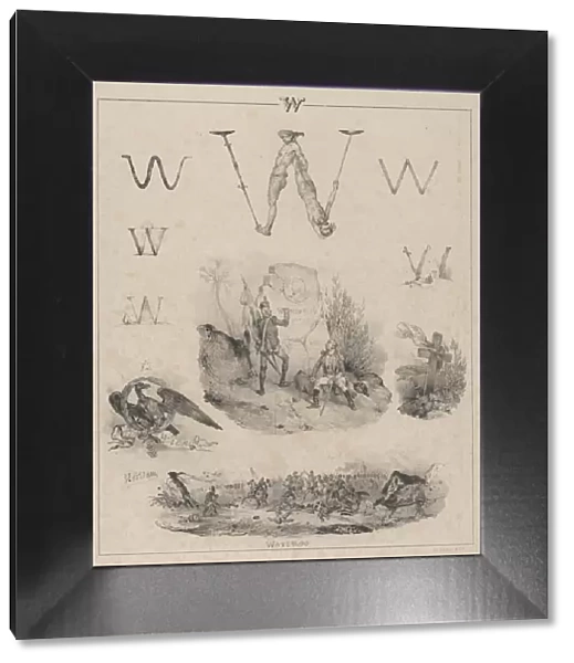 The letter 'W': Washington, Wagram, Waterloo, 1833. Creator: Victor Adam
