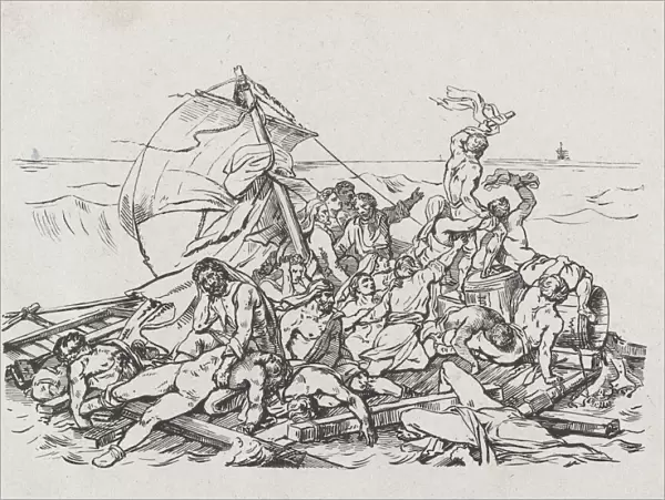 Shipwreck of the Meduse, 1820. Creators: Theodore Gericault, Nicolas-Toussaint Charlet