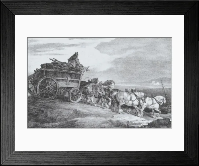 Framed Print : The Coal Waggon [sic. ], 1821. Creator: Theodore Gericault