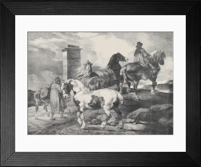 Framed Print : Horses going to a Fair, 1821. Creators: Theodore Gericault, Charles Joseph Hullmandel Framed Print : Horses going to a Fair, 1821. Creators: Theodore Gericault, Charles Joseph Hullmandel