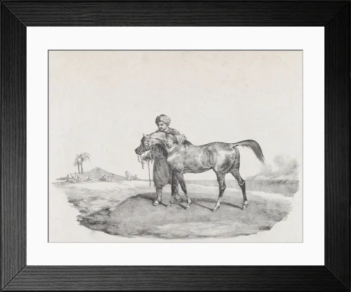 Framed Print : An Arabian Horse, 1821. Creators: Theodore Gericault, Charles Joseph Hullmandel Framed Print : An Arabian Horse, 1821. Creators: Theodore Gericault, Charles Joseph Hullmandel