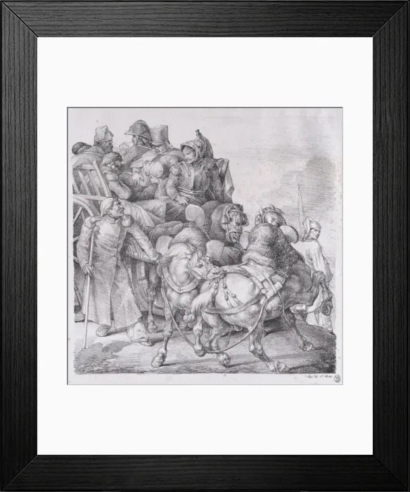 Framed Print : Cart Loaded with Wounded Soldiers, 1818. Creator: Theodore Gericault Framed Print : Cart Loaded with Wounded Soldiers, 1818. Creator: Theodore Gericault