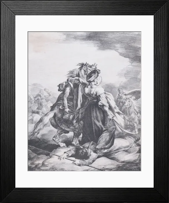 Framed Print : Mameluck Defending a Wounded Trumpeter, 1818. Creator: Theodore Gericault Framed Print : Mameluck Defending a Wounded Trumpeter, 1818. Creator: Theodore Gericault