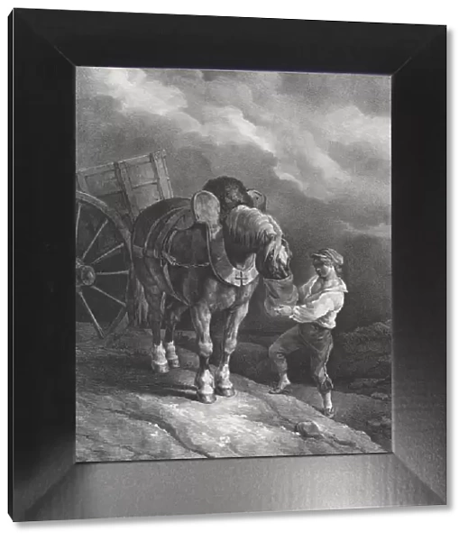 Boy Feeding a Cart Horse from a Nose Bag, 1822. Creator: Theodore Gericault