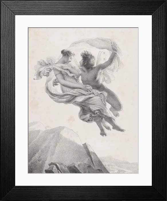 Framed Print : Zephyr and Psyche (Zepir et Psyche), 1820-23. Creator Framed Print : Zephyr and Psyche (Zepir et Psyche), 1820-23. Creator