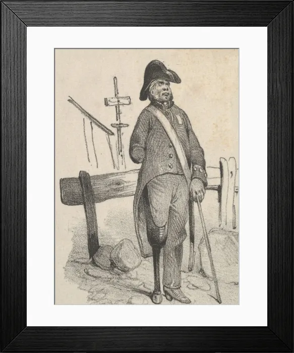 Framed Print : Soldier with a pegleg, mid-19th century. Creator: Victor Adam Framed Print : Soldier with a pegleg, mid-19th century. Creator: Victor Adam