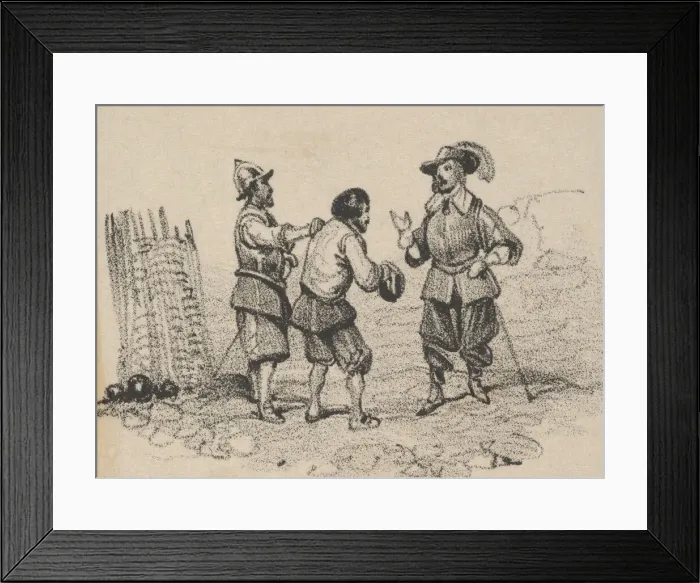 Framed Print : Three men arguing, mid-19th century. Creator: Victor Adam Framed Print : Three men arguing, mid-19th century. Creator: Victor Adam