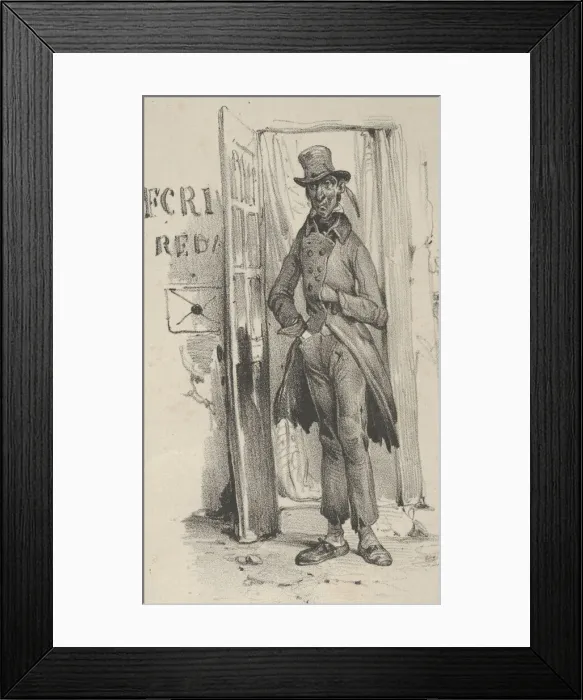 Framed Print : Man standing in a doorway, mid-19th century. Creator: Victor Adam Framed Print : Man standing in a doorway, mid-19th century. Creator: Victor Adam
