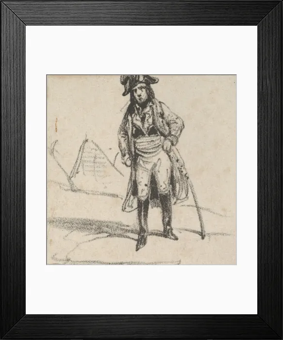 Framed Print : Soldier leaning on his sword, mid-19th century. Creator: Victor Adam Framed Print : Soldier leaning on his sword, mid-19th century. Creator: Victor Adam