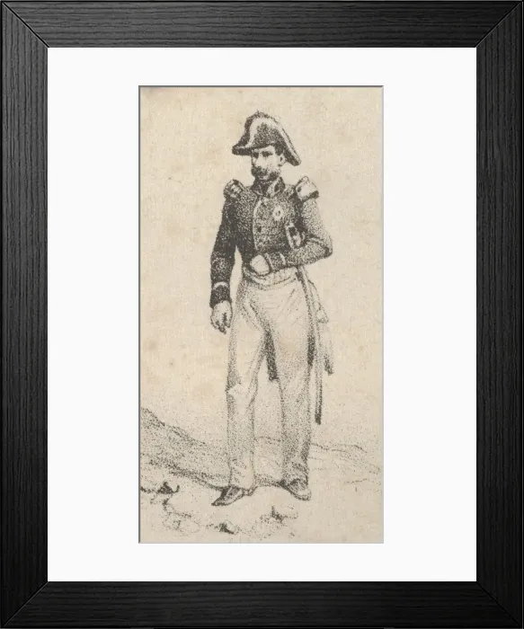 Framed Print : A soldier, mid-19th century. Creator: Victor Adam Framed Print : A soldier, mid-19th century. Creator: Victor Adam