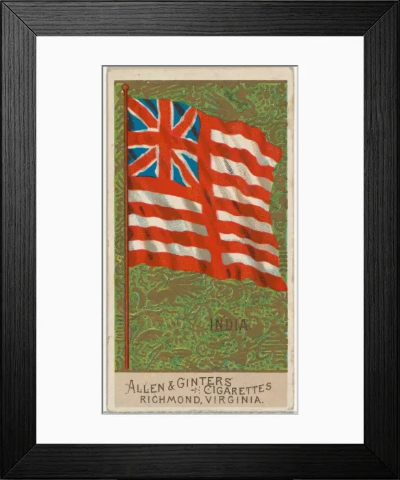 Framed Print : India, from Flags of All Nations, Series 2 (N10) for Allen & Ginter Cigarettes Brands Framed Print : India, from Flags of All Nations, Series 2 (N10) for Allen & Ginter Cigarettes Brands