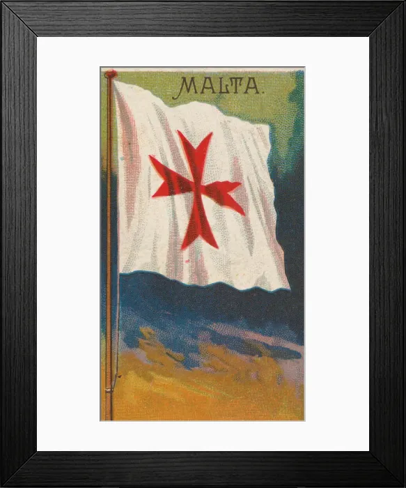 Framed Print : Malta, from Flags of All Nations, Series 2 (N10) for Allen & Ginter Cigarettes Brands