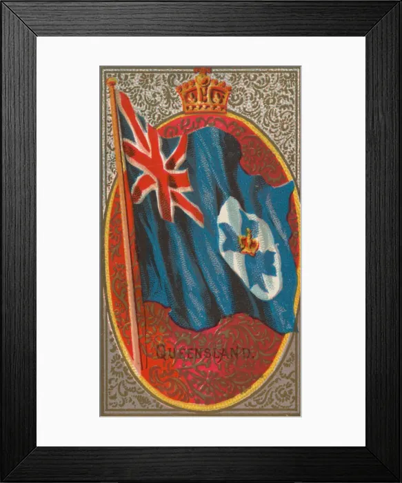 Framed Print : Queensland, from Flags of All Nations, Series 2 (N10) for Allen & Framed Print : Queensland, from Flags of All Nations, Series 2 (N10) for Allen &