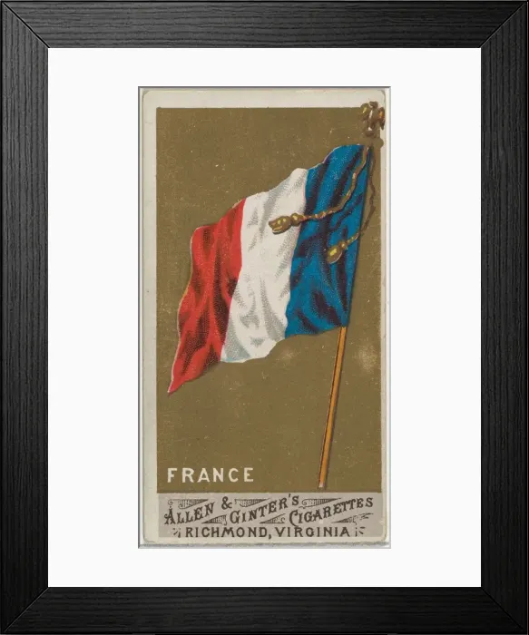 Framed Print : France, from Flags of All Nations, Series 1 (N9) for Allen & Ginter Cigarettes Brands Framed Print : France, from Flags of All Nations, Series 1 (N9) for Allen & Ginter Cigarettes Brands
