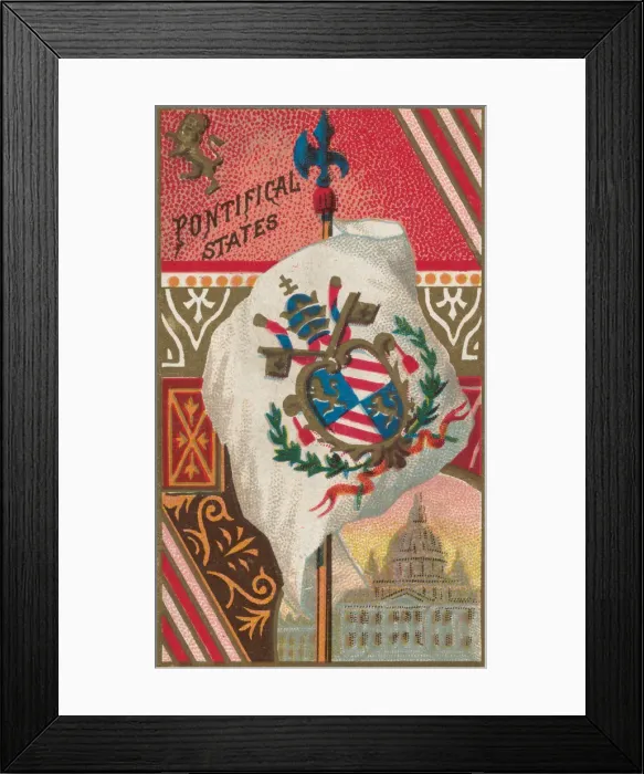 Framed Print : Pontifical States, from Flags of All Nations, Series 1 (N9) for Allen & Framed Print : Pontifical States, from Flags of All Nations, Series 1 (N9) for Allen &