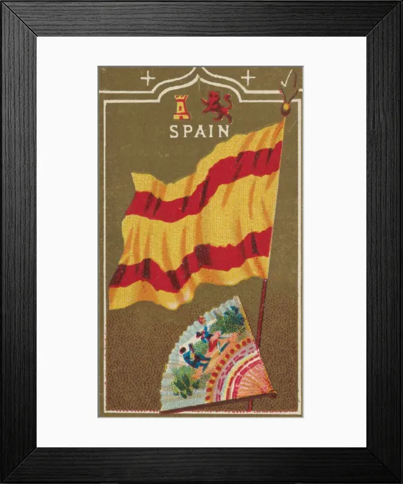 Framed Print : Spain, from Flags of All Nations, Series 1 (N9) for Allen & Ginter Cigarettes Brands Framed Print : Spain, from Flags of All Nations, Series 1 (N9) for Allen & Ginter Cigarettes Brands
