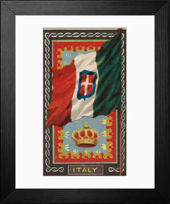 Framed Print : Italy, from Flags of All Nations, Series 1 (N9) for Allen & Ginter Cigarettes Brands Framed Print : Italy, from Flags of All Nations, Series 1 (N9) for Allen & Ginter Cigarettes Brands