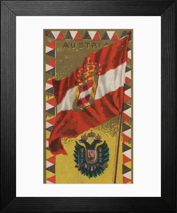 Framed Print : Austria, from Flags of All Nations, Series 1 (N9) for Allen & Framed Print : Austria, from Flags of All Nations, Series 1 (N9) for Allen &