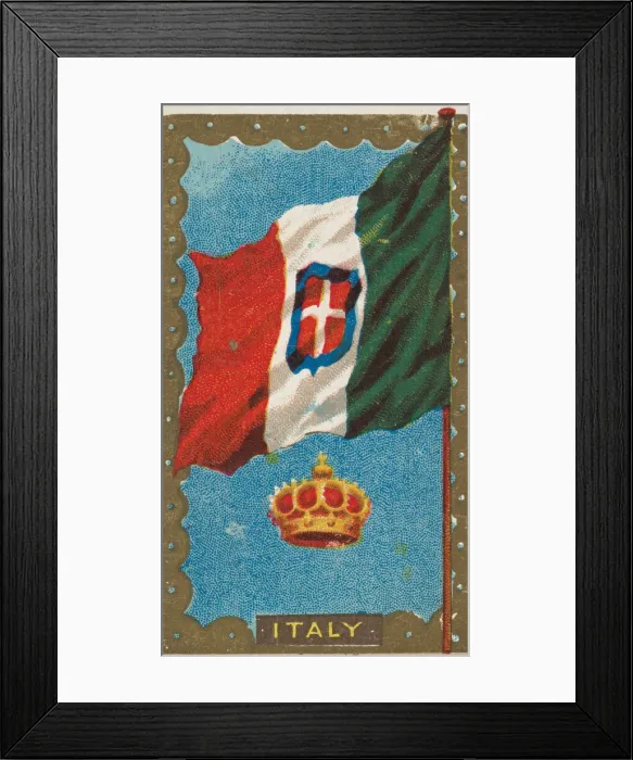 Framed Print : Italy, from Flags of All Nations, Series 1 (N9) for Allen & Ginter Cigarettes Brands Framed Print : Italy, from Flags of All Nations, Series 1 (N9) for Allen & Ginter Cigarettes Brands