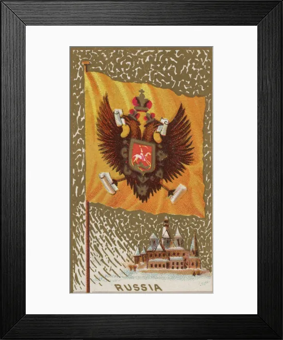Framed Print : Russia, from Flags of All Nations, Series 1 (N9) for Allen & Ginter Cigarettes Brands Framed Print : Russia, from Flags of All Nations, Series 1 (N9) for Allen & Ginter Cigarettes Brands