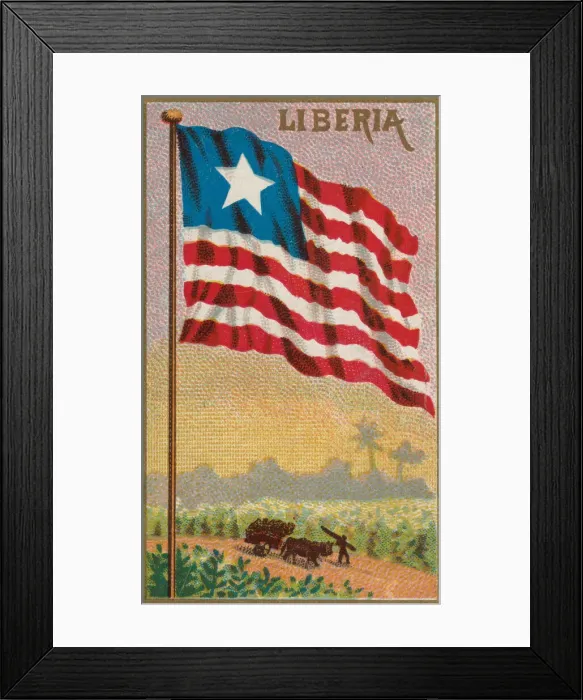 Framed Print : Liberia, from Flags of All Nations, Series 1 (N9) for Allen & Framed Print : Liberia, from Flags of All Nations, Series 1 (N9) for Allen &