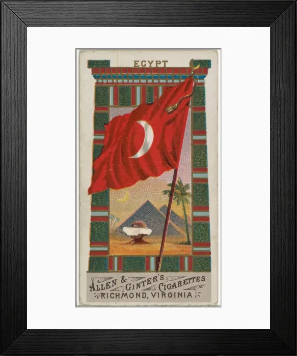Framed Print : Egypt, from Flags of All Nations, Series 1 (N9) for Allen & Ginter Cigarettes Brands Framed Print : Egypt, from Flags of All Nations, Series 1 (N9) for Allen & Ginter Cigarettes Brands