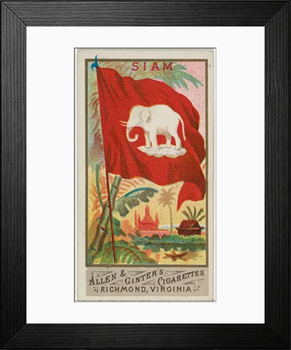 Framed Print : Siam, from Flags of All Nations, Series 1 (N9) for Allen & Ginter Cigarettes Brands Framed Print : Siam, from Flags of All Nations, Series 1 (N9) for Allen & Ginter Cigarettes Brands