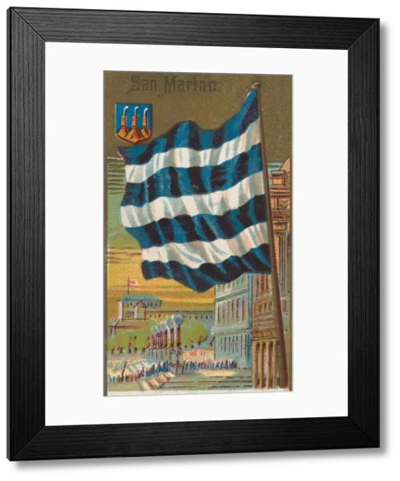 Framed Print : San Marino, from Flags of All Nations, Series 2 (N10) for Allen & Framed Print : San Marino, from Flags of All Nations, Series 2 (N10) for Allen &