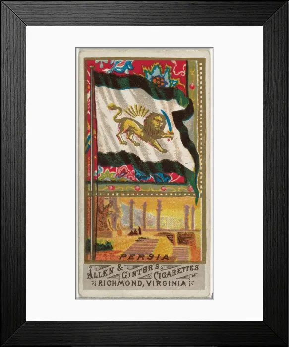 Framed Print : Persia, from Flags of All Nations, Series 1 (N9) for Allen & Ginter Cigarettes Brands Framed Print : Persia, from Flags of All Nations, Series 1 (N9) for Allen & Ginter Cigarettes Brands