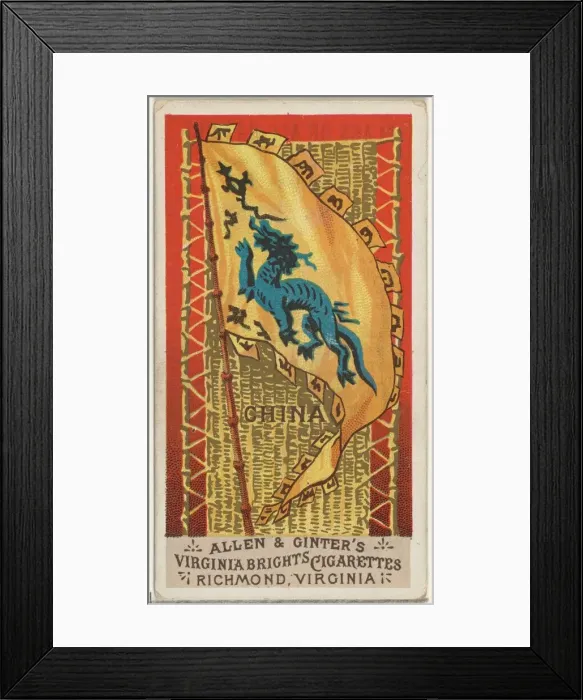 Framed Print : China, from Flags of All Nations, Series 1 (N9) for Allen & Ginter Cigarettes Brands Framed Print : China, from Flags of All Nations, Series 1 (N9) for Allen & Ginter Cigarettes Brands