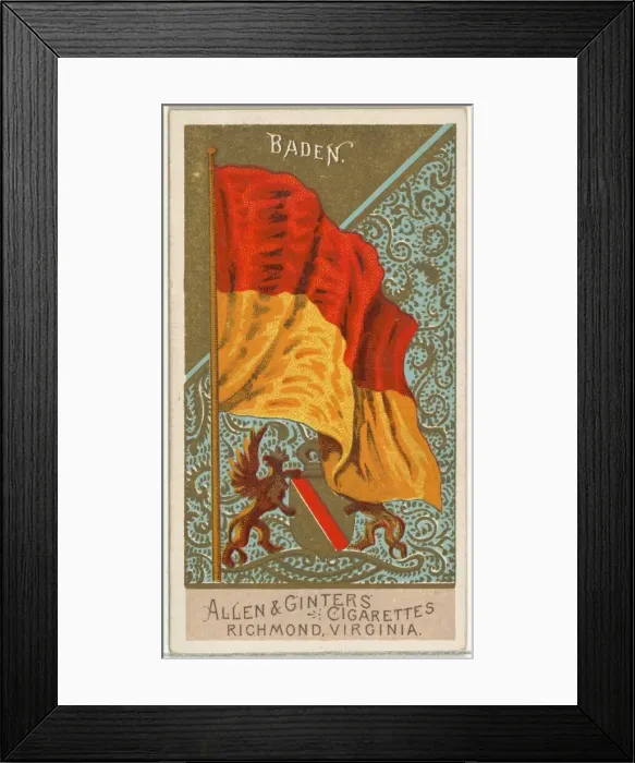 Framed Print : Baden, from Flags of All Nations, Series 2 (N10) for Allen & Ginter Cigarettes Brands Framed Print : Baden, from Flags of All Nations, Series 2 (N10) for Allen & Ginter Cigarettes Brands