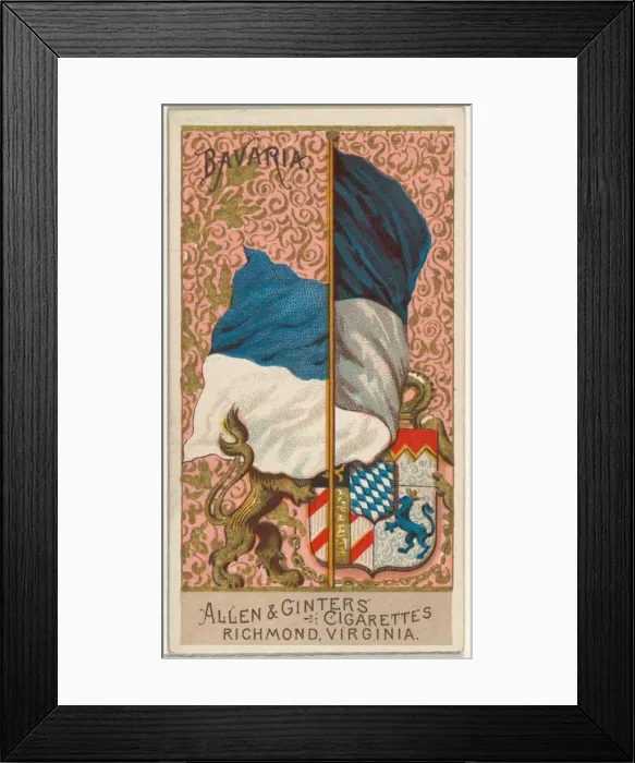 Framed Print : Bavaria, from Flags of All Nations, Series 2 (N10) for Allen & Framed Print : Bavaria, from Flags of All Nations, Series 2 (N10) for Allen &
