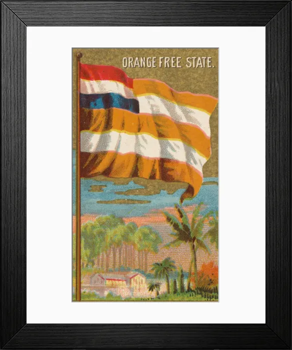 Framed Print : Orange Free State, from Flags of All Nations, Series 2 (N10) for Allen & Framed Print : Orange Free State, from Flags of All Nations, Series 2 (N10) for Allen &