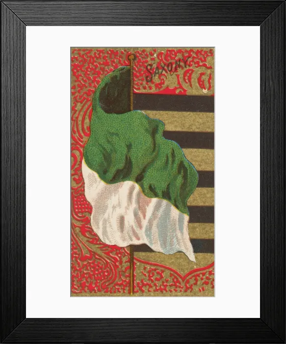 Framed Print : Saxony, from Flags of All Nations, Series 2 (N10) for Allen & Framed Print : Saxony, from Flags of All Nations, Series 2 (N10) for Allen &