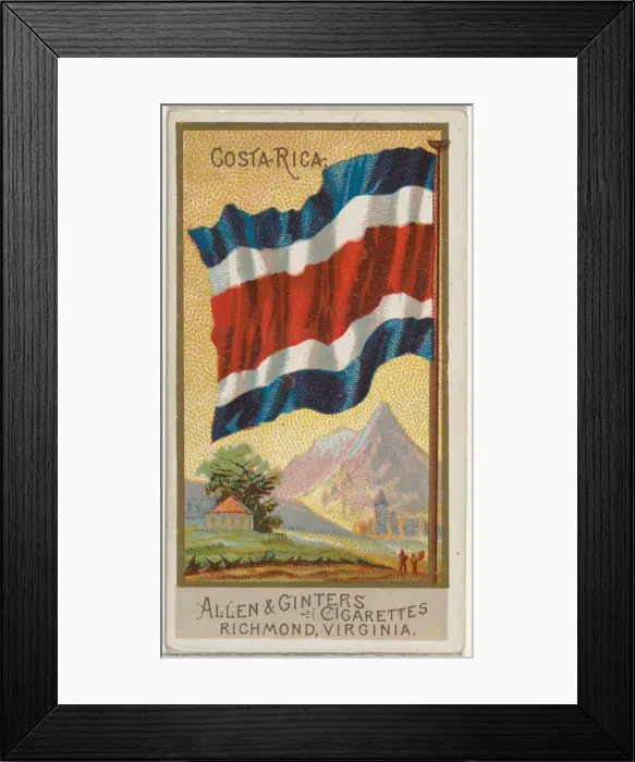 Framed Print : Costa Rica, from Flags of All Nations, Series 2 (N10) for Allen & Framed Print : Costa Rica, from Flags of All Nations, Series 2 (N10) for Allen &