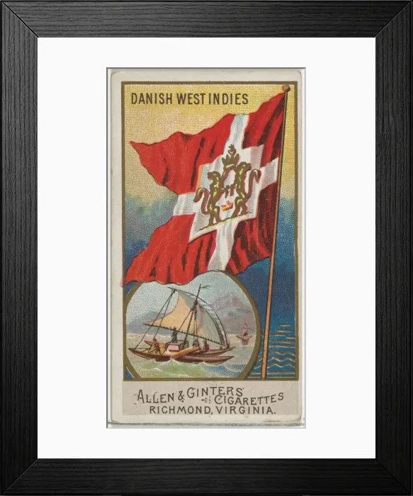 Framed Print : Danish West Indies, from Flags of All Nations, Series 2 (N10) for Allen & Framed Print : Danish West Indies, from Flags of All Nations, Series 2 (N10) for Allen &