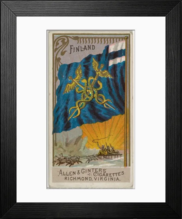 Framed Print : Finland, from Flags of All Nations, Series 2 (N10) for Allen & Framed Print : Finland, from Flags of All Nations, Series 2 (N10) for Allen &