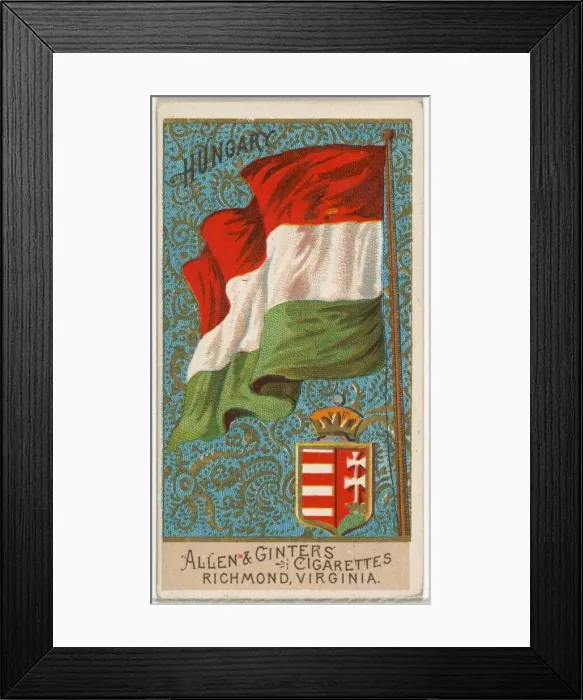 Framed Print : Hungary, from Flags of All Nations, Series 2 (N10) for Allen & Framed Print : Hungary, from Flags of All Nations, Series 2 (N10) for Allen &