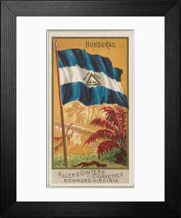 Framed Print : Honduras, from Flags of All Nations, Series 2 (N10) for Allen &amp