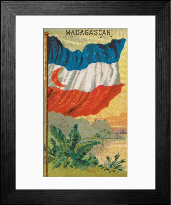 Framed Print : Madagascar, from Flags of All Nations, Series 2 (N10) for Allen & Framed Print : Madagascar, from Flags of All Nations, Series 2 (N10) for Allen &