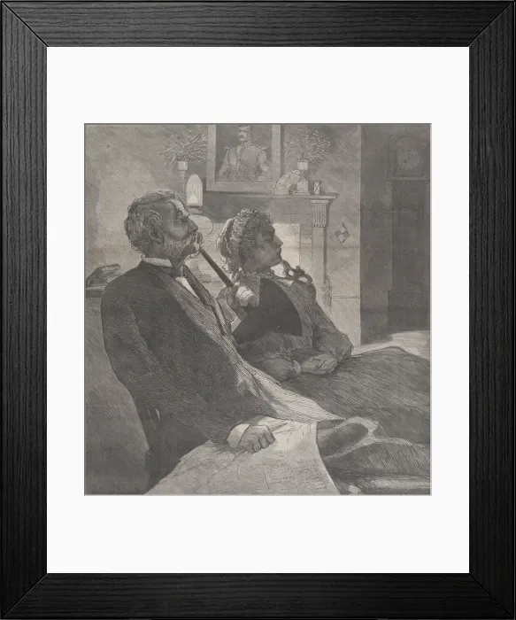 Framed Print : Another Year by the Old Clock (Harpers Bazar, Vol. III), January 1, 1870 Framed Print : Another Year by the Old Clock (Harpers Bazar, Vol. III), January 1, 1870
