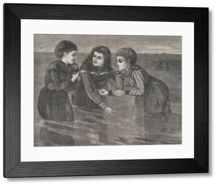 Framed Print : Bathing at Long Branch Oh, Ain t It Cold'(Every Saturday, Vol. III, New Serie Framed Print : Bathing at Long Branch Oh, Ain t It Cold'(Every Saturday, Vol. III, New Serie