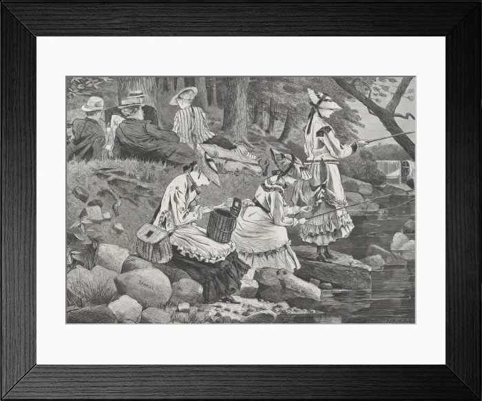 Framed Print : The Fishing Party (Appletons Journal, Vol. II), October 2, 1869. Creator: John Filmer Framed Print : The Fishing Party (Appletons Journal, Vol. II), October 2, 1869. Creator: John Filmer