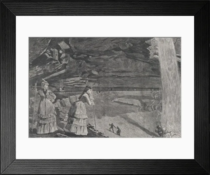 Framed Print : Under the Falls, Catskill Mountains (Harpers Weekly, Vol. XVI), September 14, 1878 Framed Print : Under the Falls, Catskill Mountains (Harpers Weekly, Vol. XVI), September 14, 1878
