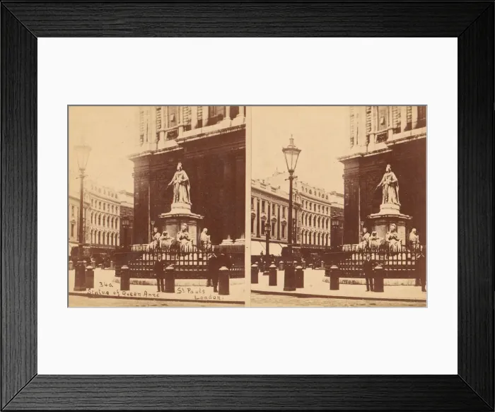 Framed Print : Statue of Queen Anne, St. Paul s, London, 1850s-1910s. Creator: Unknown Framed Print : Statue of Queen Anne, St. Paul s, London, 1850s-1910s. Creator: Unknown