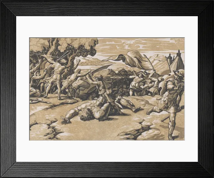 Framed Print : David and Goliath, ca. 1520-27. Creator: Ugo da Carpi Framed Print : David and Goliath, ca. 1520-27. Creator: Ugo da Carpi