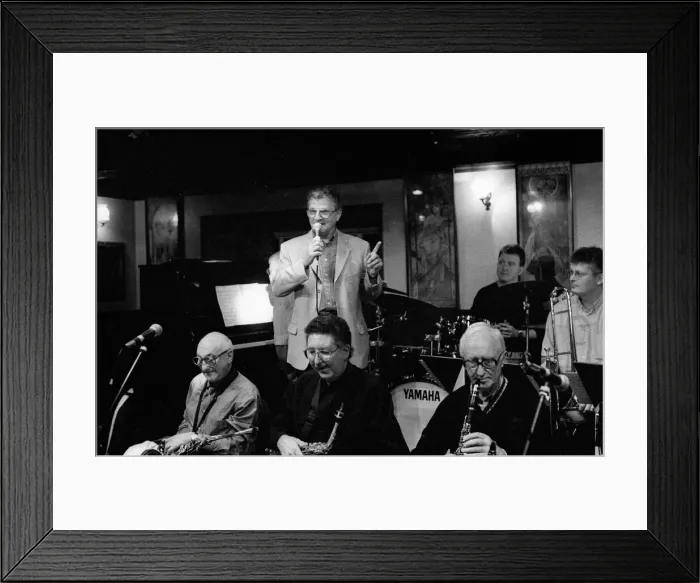 Framed Print : Allan Ganley, B. B. Watermill Jazz Club, Dorking, Surrey, Oct 2000 Framed Print : Allan Ganley, B. B. Watermill Jazz Club, Dorking, Surrey, Oct 2000